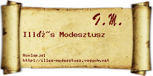 Illés Modesztusz névjegykártya